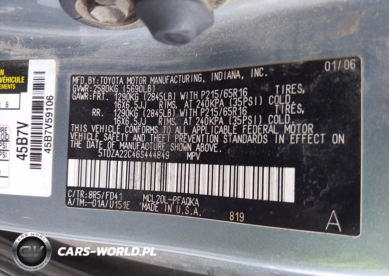 2006 Toyota Sienna Xle VIN:5TDZA22C46S444849 - 9