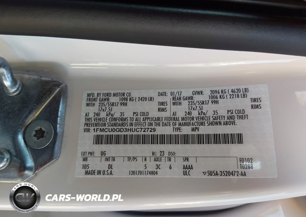 2017 Ford Escape Se VIN:1FMCU0GD3HUC72729 - 9
