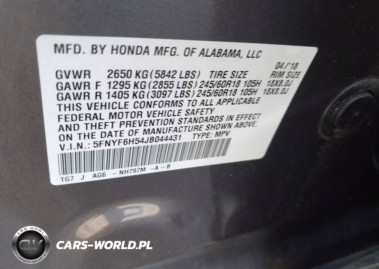 2018 Honda Pilot Ex-L VIN:5FNYF6H54JB044431 - 9