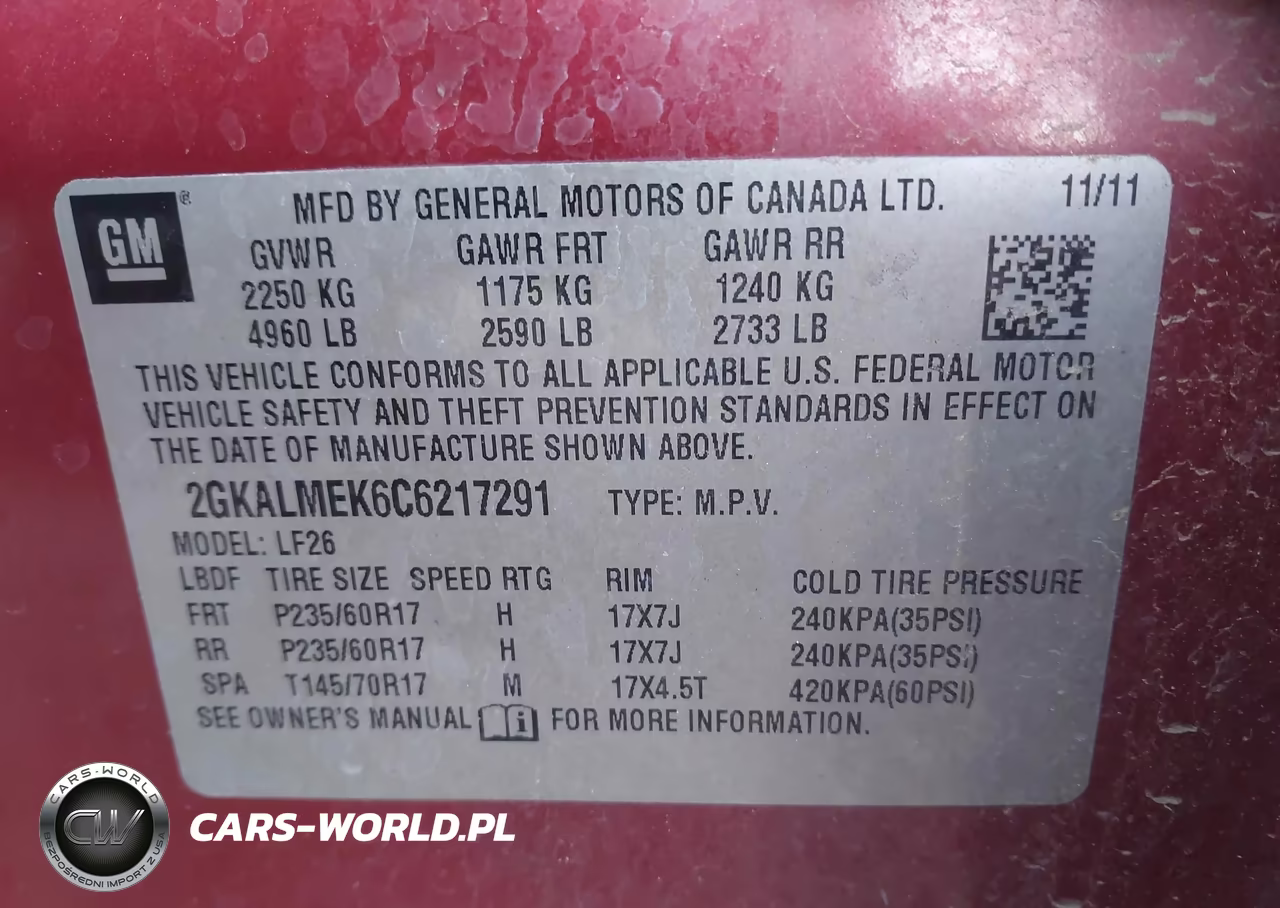 2012 GMC Terrain Sle-1 VIN:2GKALMEK6C6217291 - 9