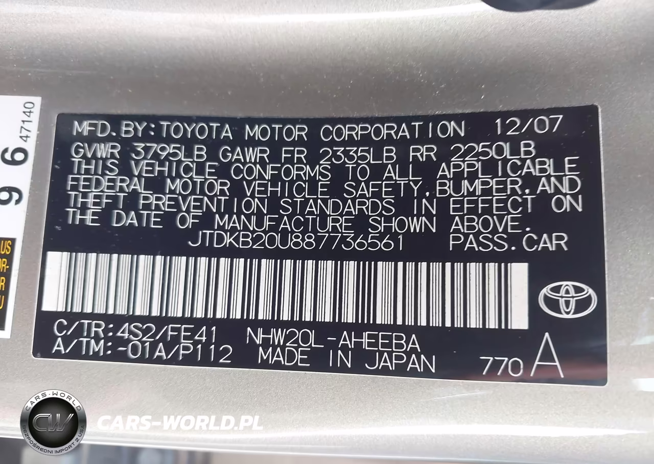 2008 Toyota Prius Touring VIN:JTDKB20U887736561 - 9