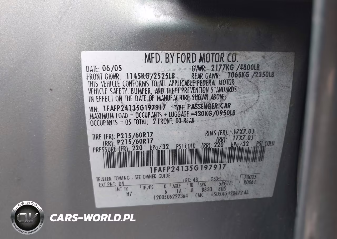 2005 Ford Five Hundred Sel VIN:1FAFP24135G197917 - 9