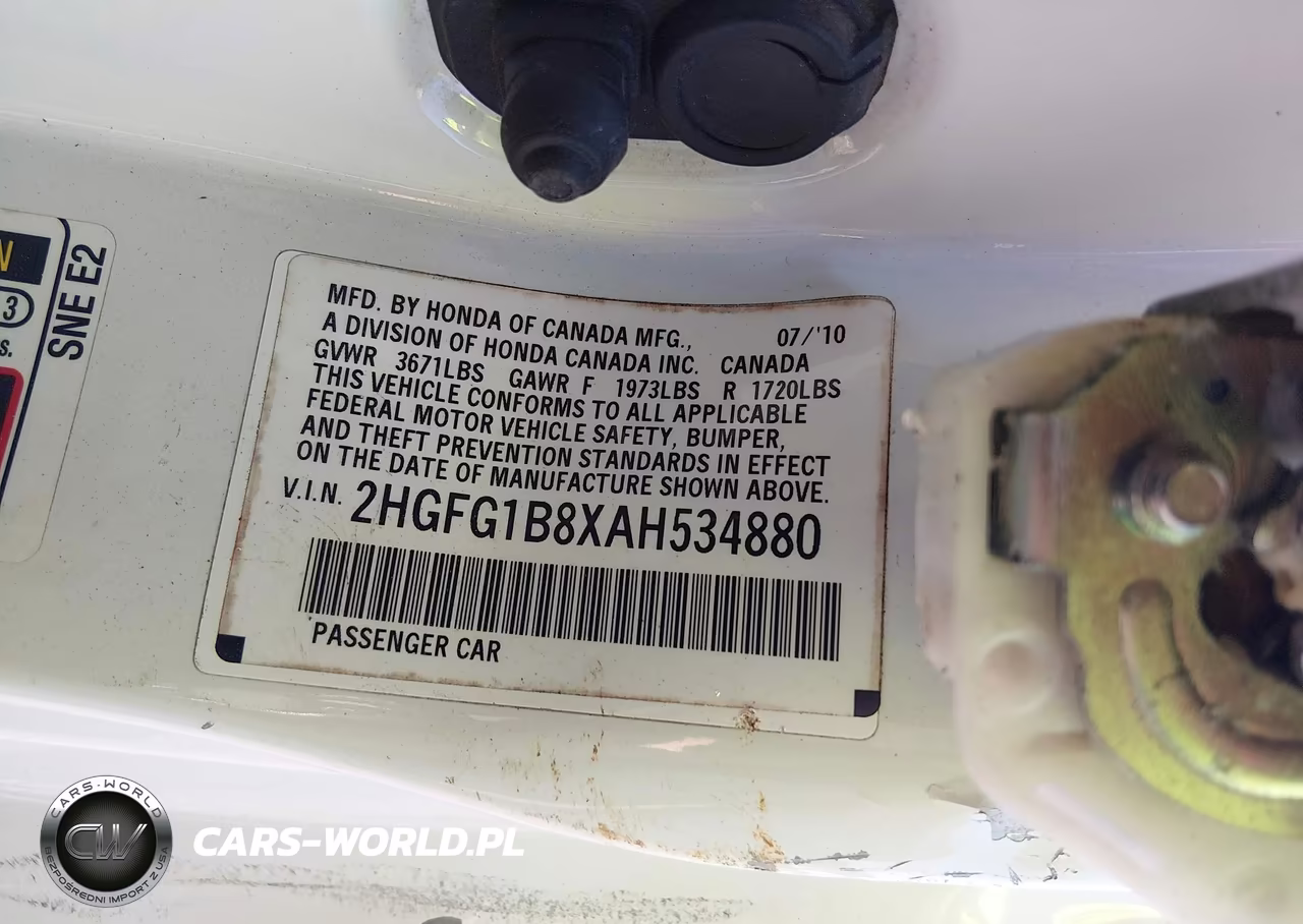 2010 Honda Civic Ex VIN:2HGFG1B8XAH534880 - 9