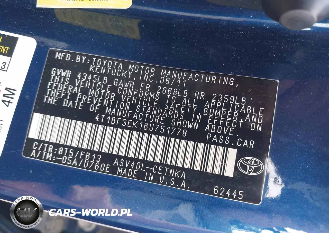 2011 Toyota Camry Le VIN:4T1BF3EK1BU751778 - 9