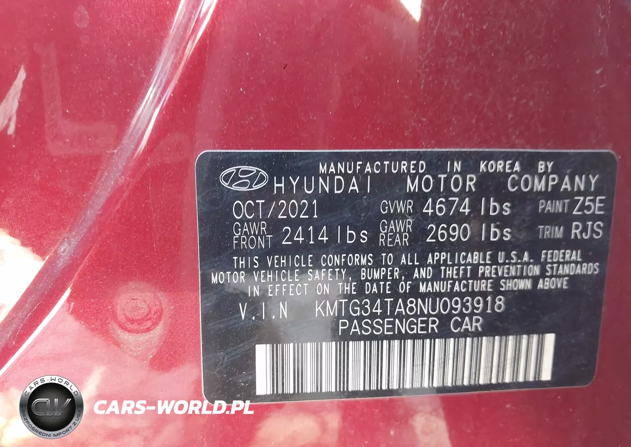 2022 Genesis G70 2.0T Rwd VIN:KMTG34TA8NU093918 - 9
