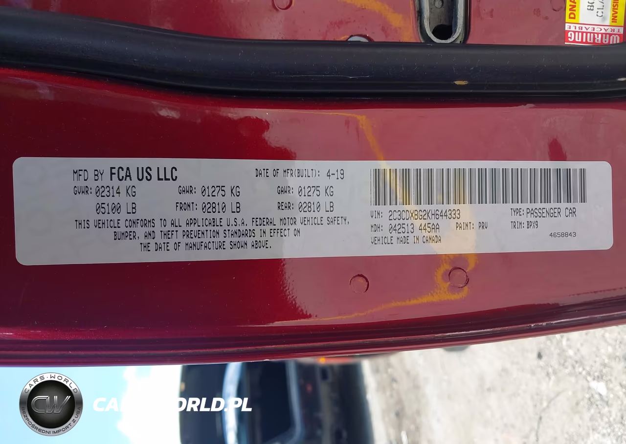 2019 Dodge Charger Sxt Rwd VIN:2C3CDXBG2KH644333 - 9