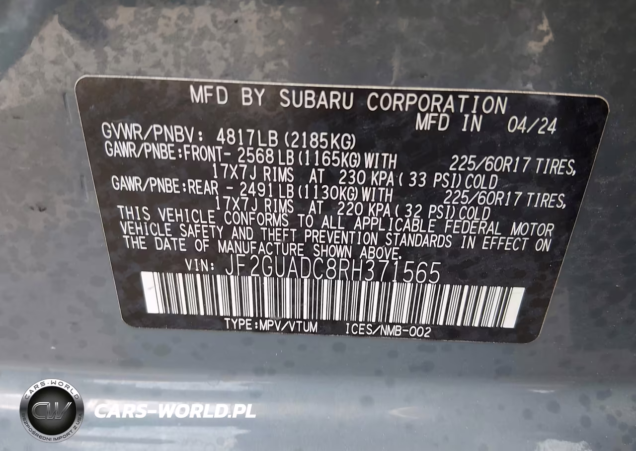 2024 Subaru Crosstrek Premium VIN:JF2GUADC8RH371565 - 9