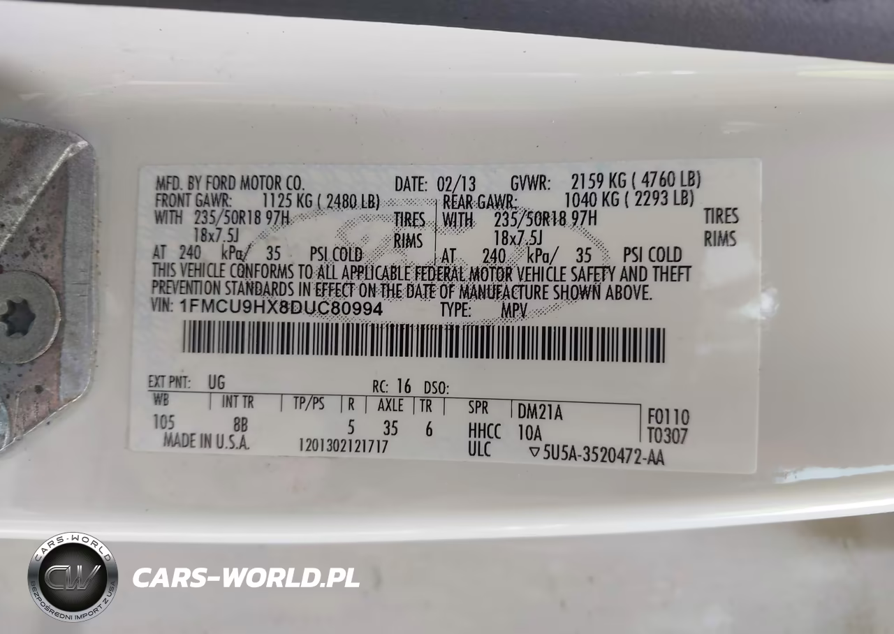 2013 Ford Escape Sel VIN:1FMCU9HX8DUC80994 - 9