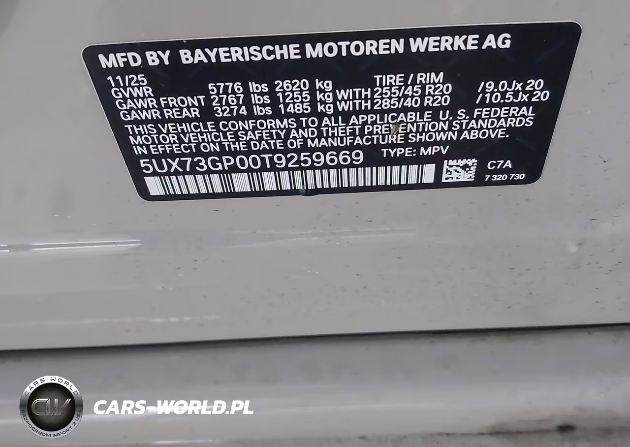 2026 BMW X3 M50 xDrive VIN:5UX73GP00T9259669 - 9