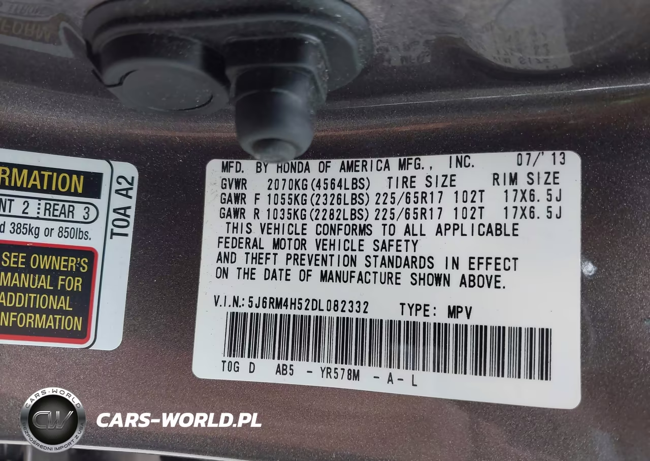 2013 Honda Cr-V Ex VIN:5J6RM4H52DL082332 - 9