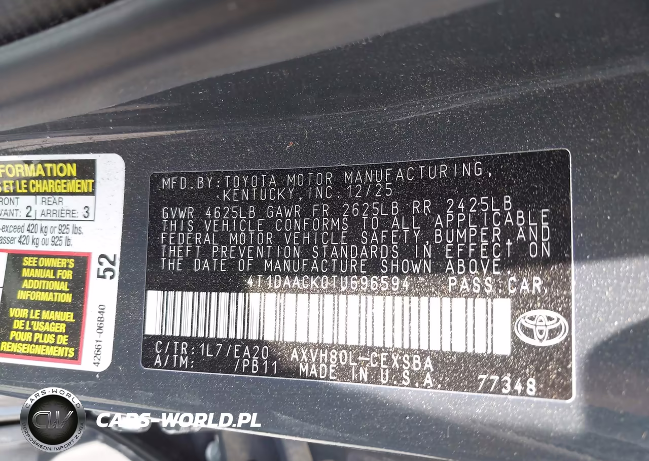 2026 Toyota Camry Se VIN:4T1DAACK0TU696594 - 9