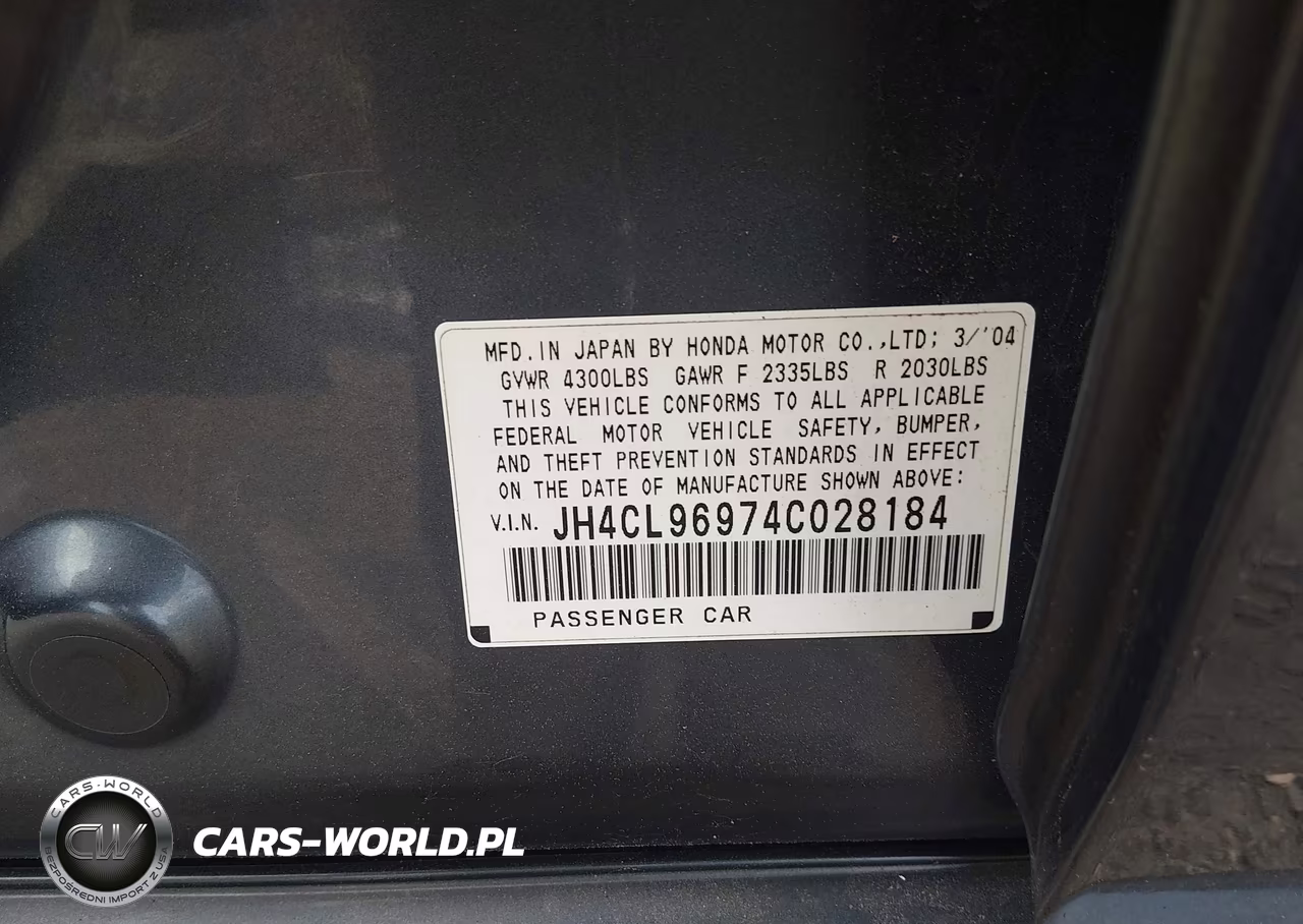 2004 Acura Tsx VIN:JH4CL96974C028184 - 9