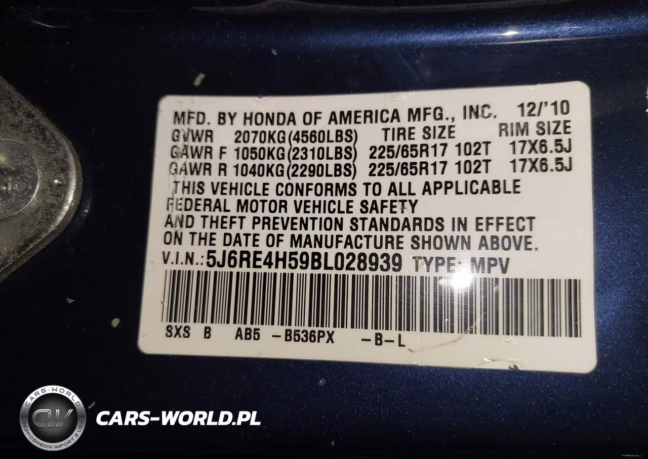 2011 Honda Cr-V Ex VIN:5J6RE4H59BL028939 - 9