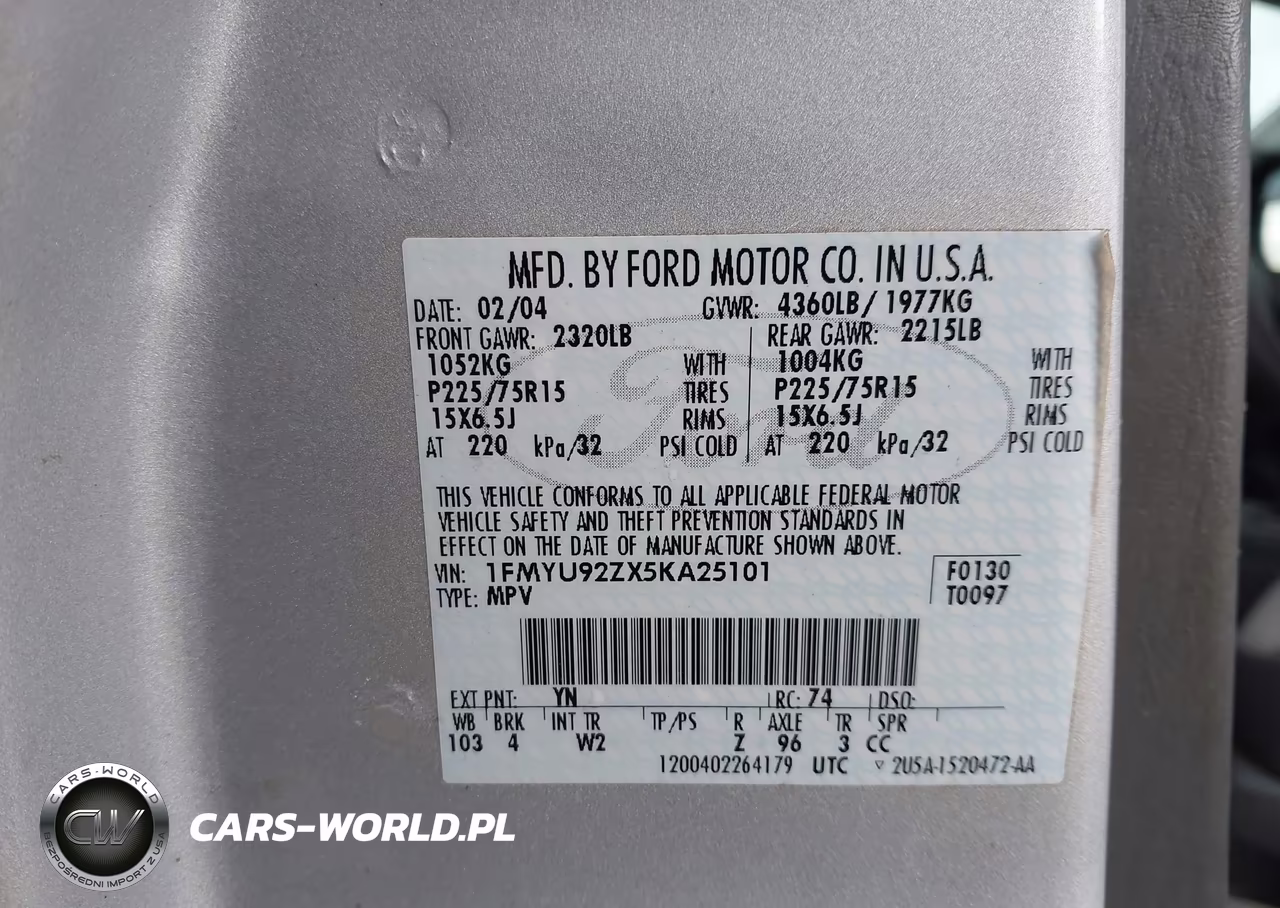 2005 Ford Escape Xls VIN:1FMYU92ZX5KA25101 - 9
