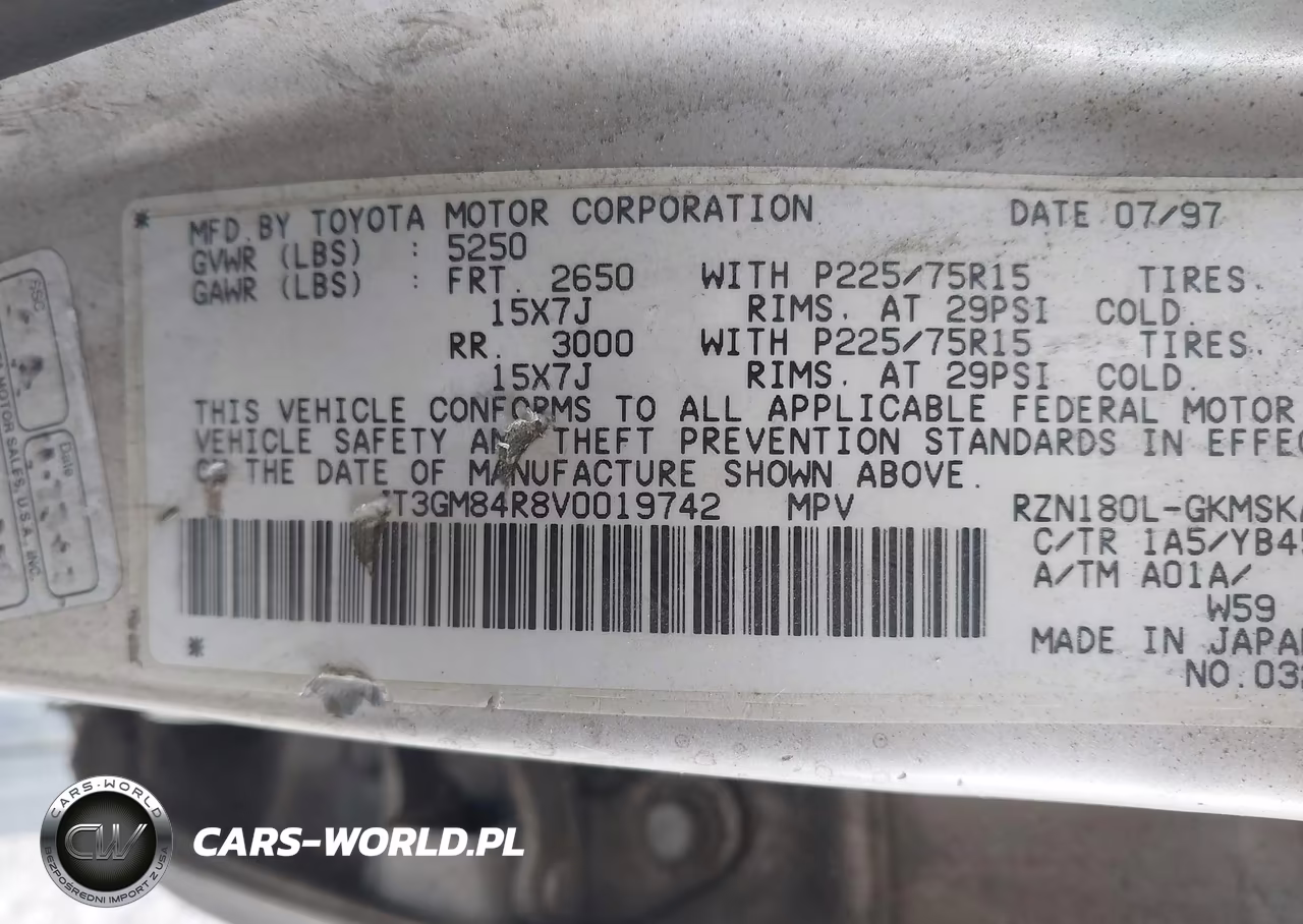 1997 Toyota 4Runner VIN:JT3GM84R8V0019742 - 9