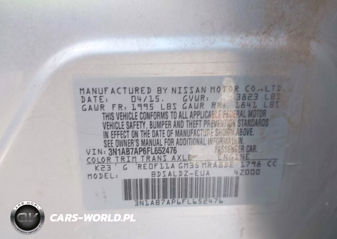 2015 Nissan Sentra Fe+ S-S-Sl-Sr-Sv VIN:3N1AB7AP6FL652476 - 9