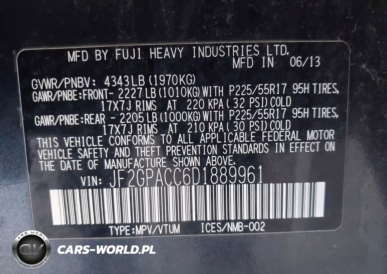 2013 Subaru Xv Crosstrek 2.0I Premium VIN:JF2GPACC6D1889961 - 9