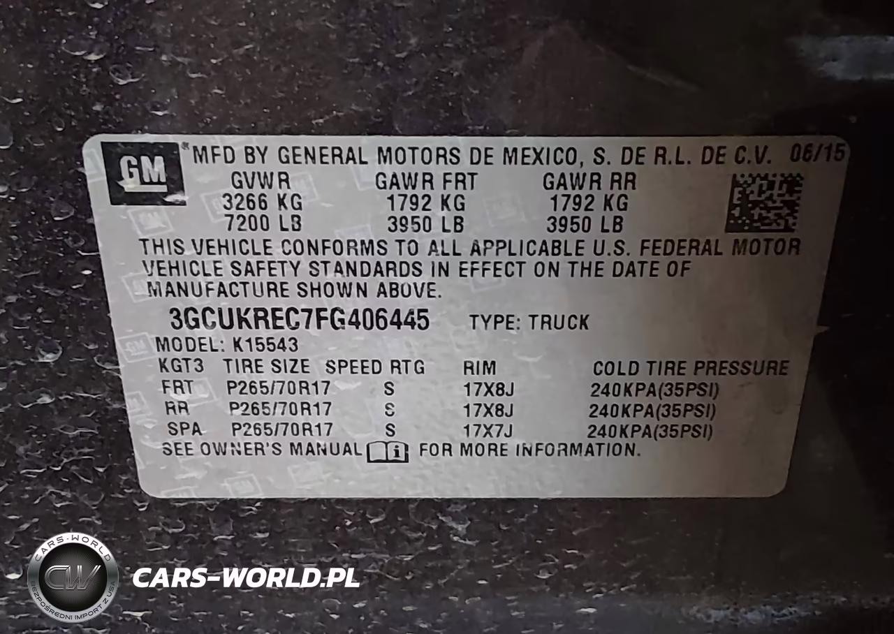 2015 Chevrolet Silverado 1500 1Lt VIN:3GCUKREC7FG406445 - 9