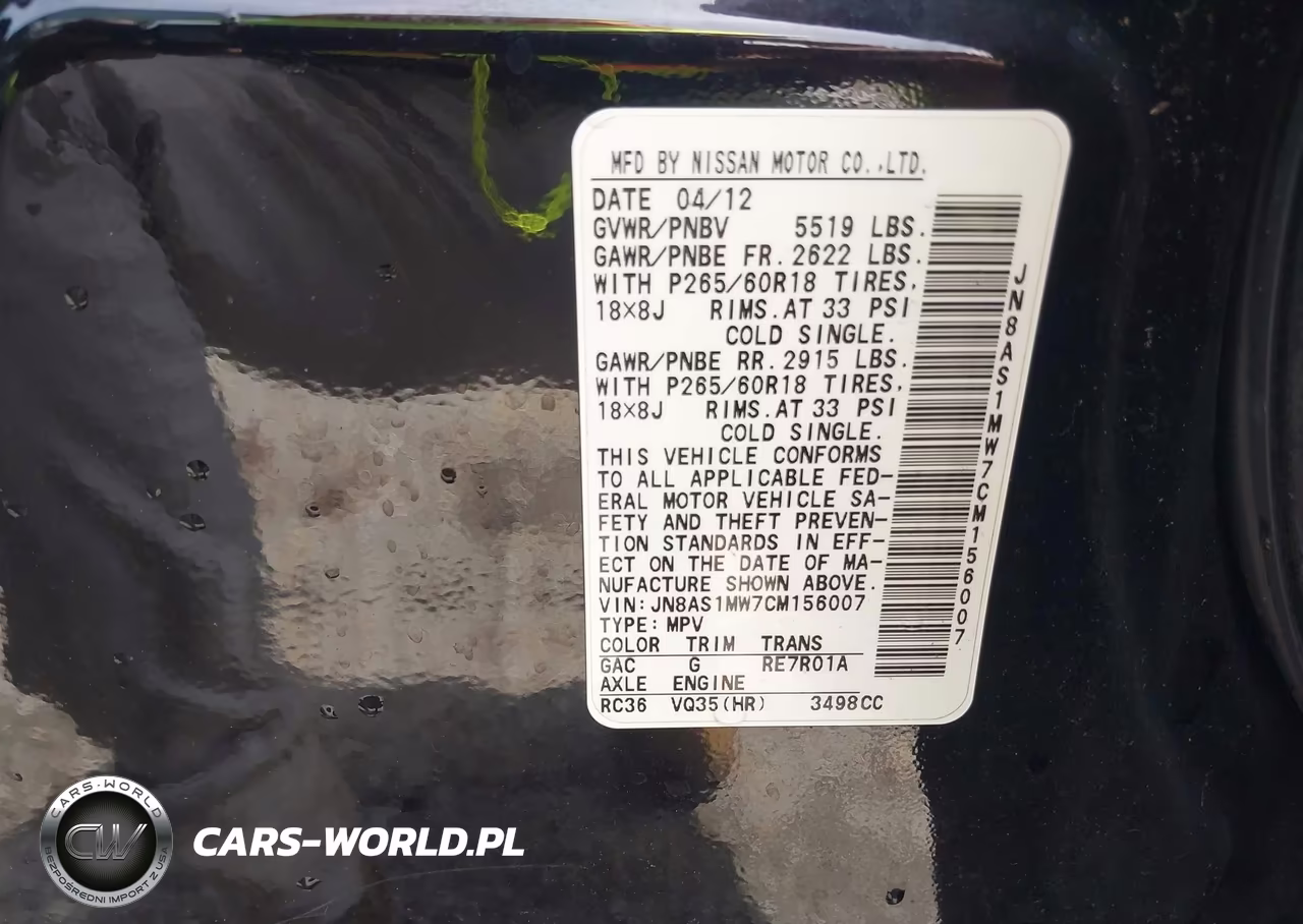 2012 Infiniti Fx35 VIN:JN8AS1MW7CM156007 - 9