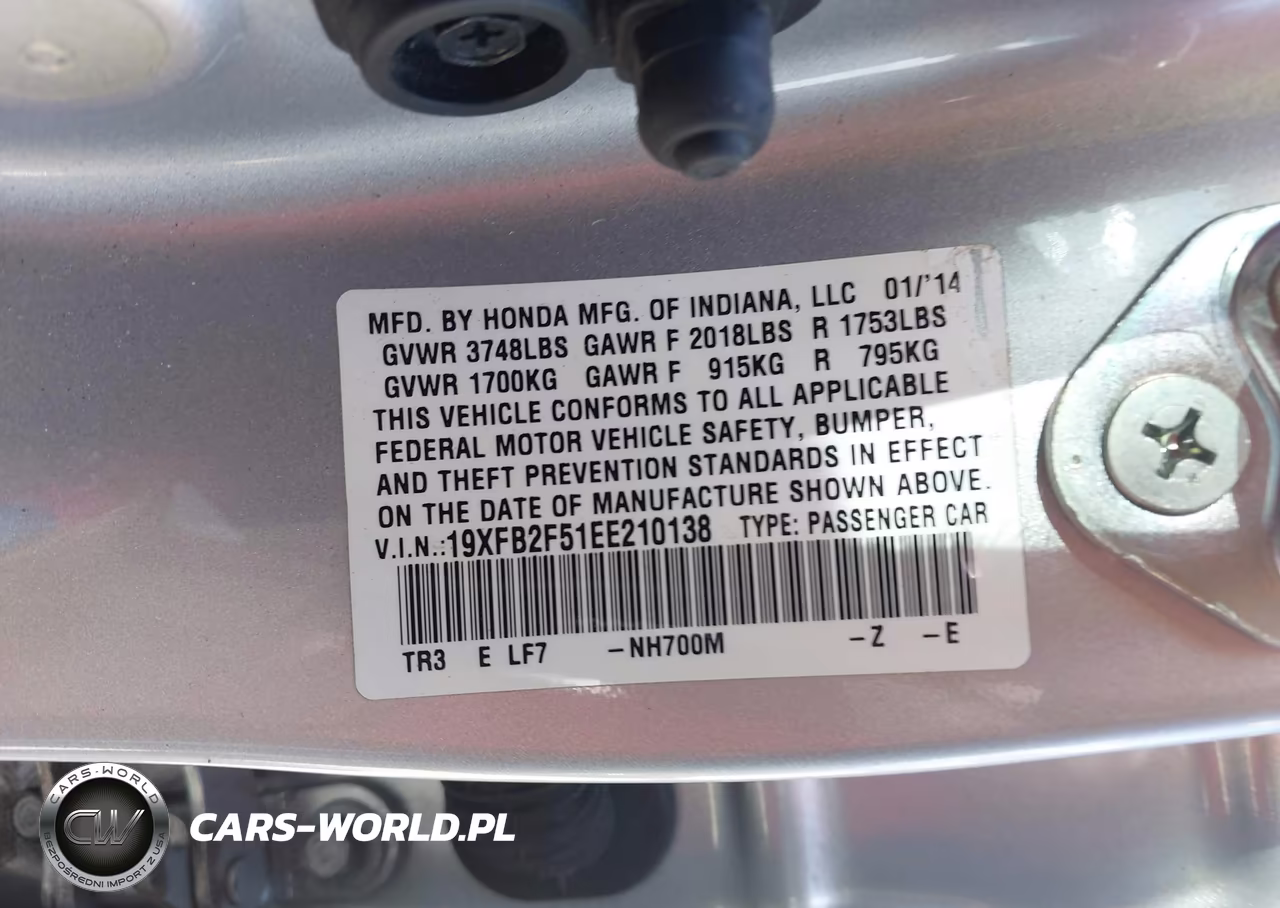 2014 Honda Civic Lx VIN:19XFB2F51EE210138 - 9