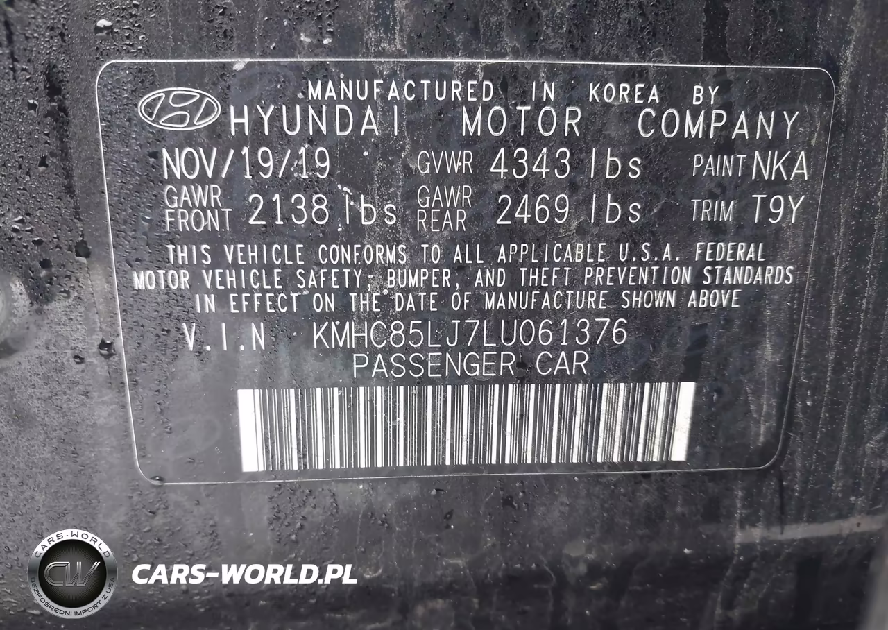 2020 Hyundai Ioniq Electric Limited VIN:KMHC85LJ7LU061376 - 9
