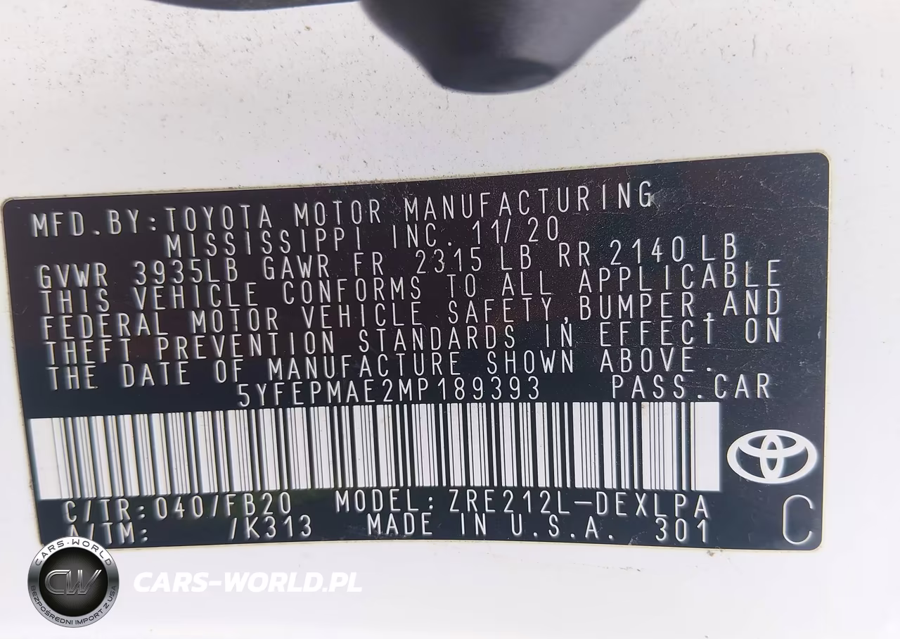 2021 Toyota Corolla Le VIN:5YFEPMAE2MP189393 - 9