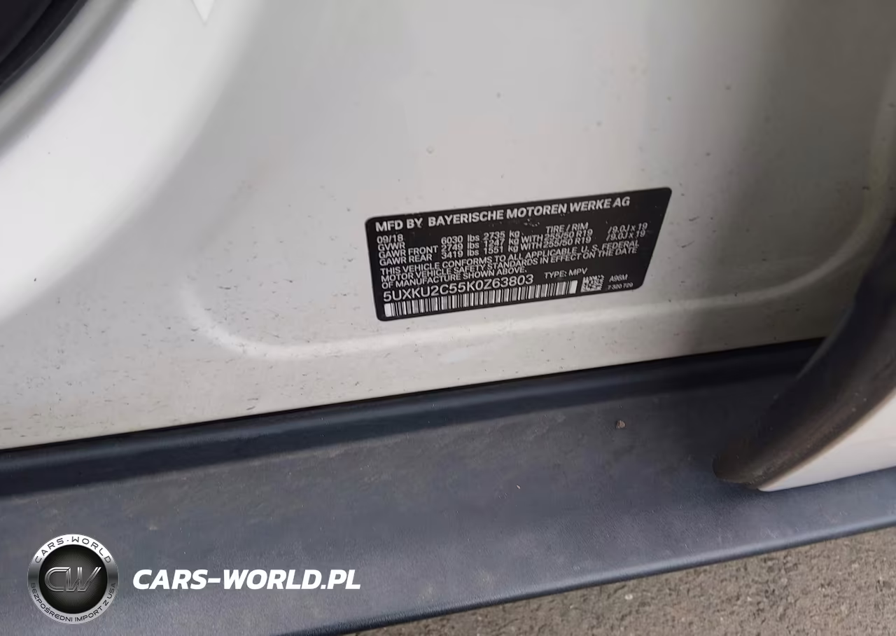 2019 BMW X6 xDrive35I VIN:5UXKU2C55K0Z63803 - 9