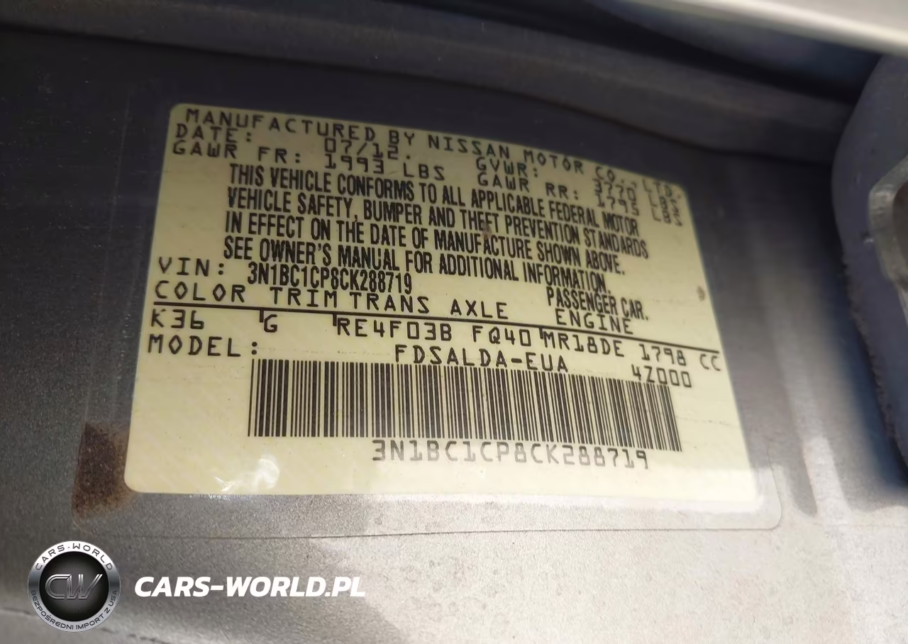 2012 Nissan Versa 1.8 S VIN:3N1BC1CP8CK288719 - 9