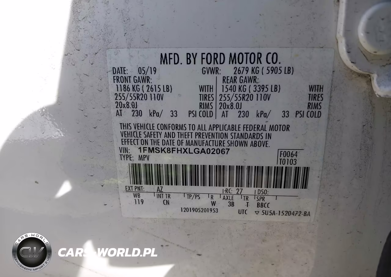 2020 Ford Explorer Limited VIN:1FMSK8FHXLGA02067 - 9