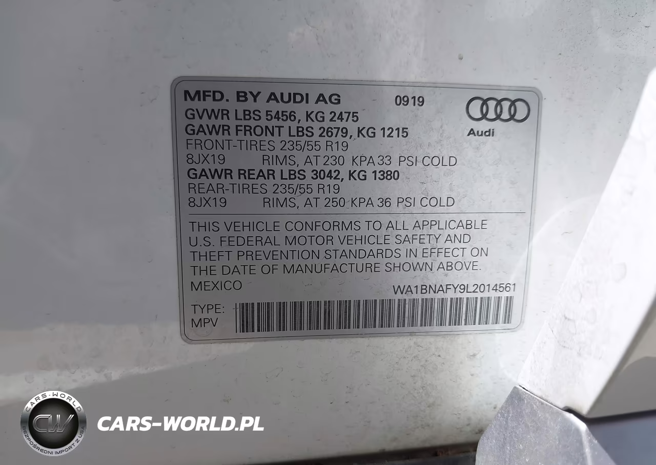 2020 Audi Q5 Premium Plus VIN:WA1BNAFY9L2014561 - 9