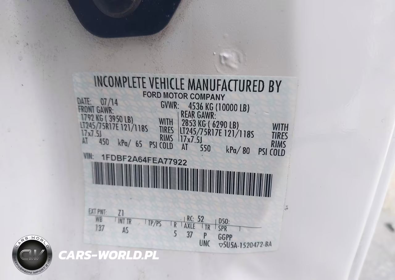 2015 Ford F-250 Xl VIN:1FDBF2A64FEA77922 - 9