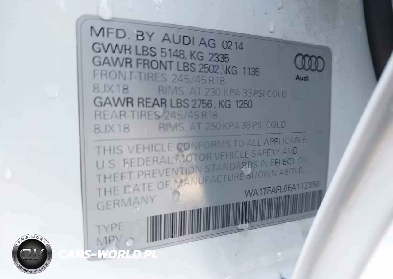 2014 Audi A4 Allroad Premium VIN:WA1TFAFL6EA112350 - 9