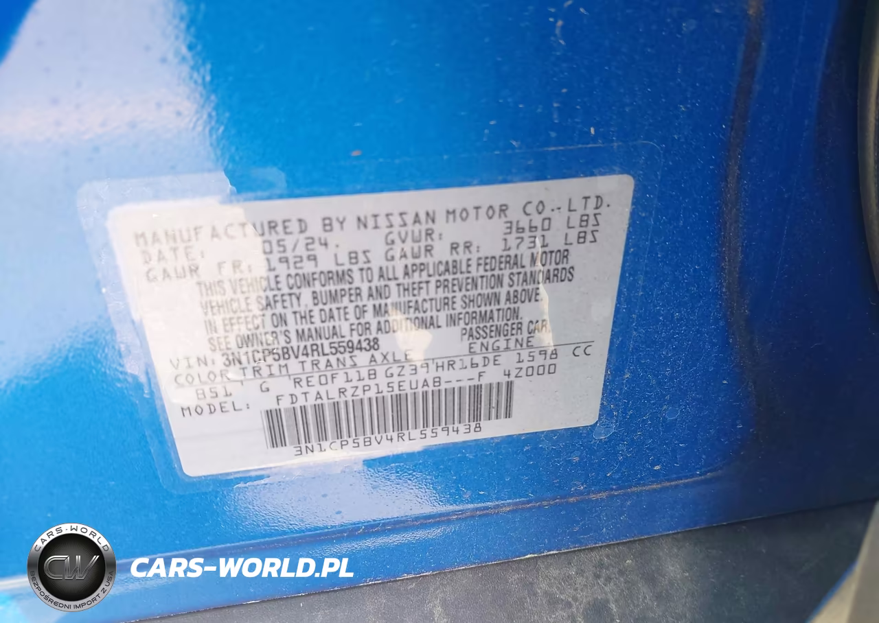 2024 Nissan Kicks S VIN:3N1CP5BV4RL559438 - 9