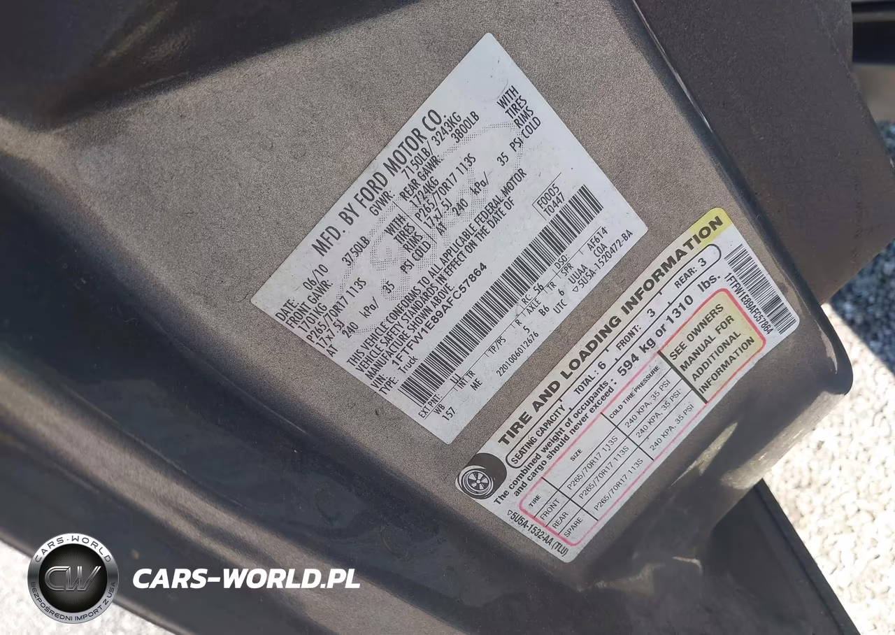 2010 Ford F-150 Xlt VIN:1FTFW1E89AFC57864 - 9