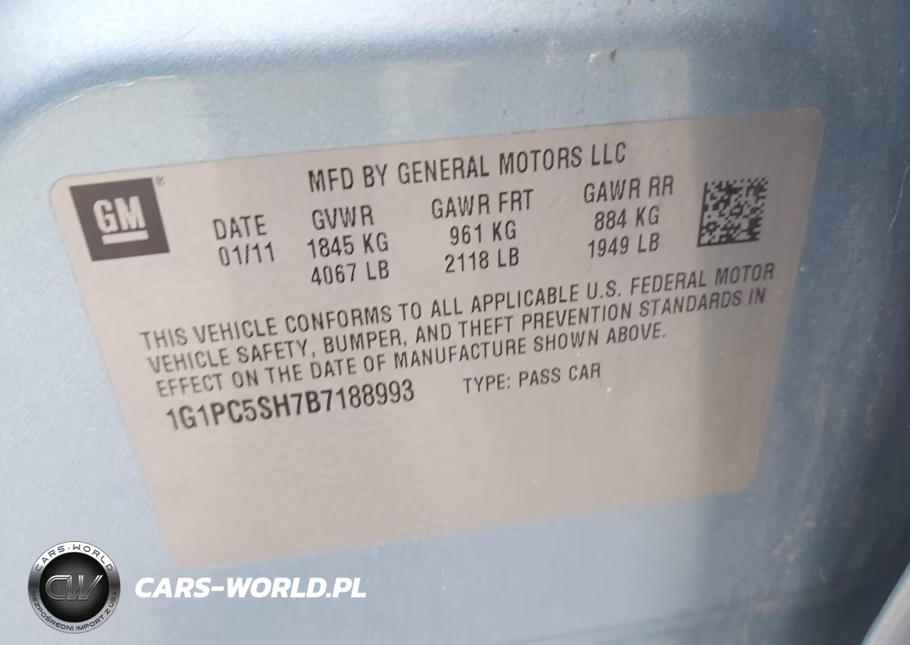 2011 Chevrolet Cruze Ls VIN:1G1PC5SH7B7188993 - 9