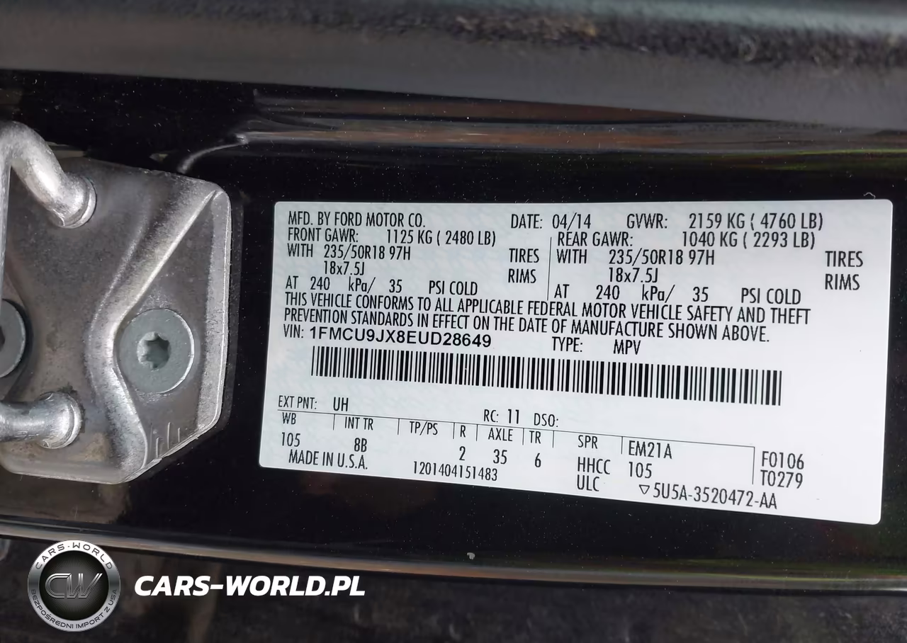 2014 Ford Escape Titanium VIN:1FMCU9JX8EUD28649 - 9
