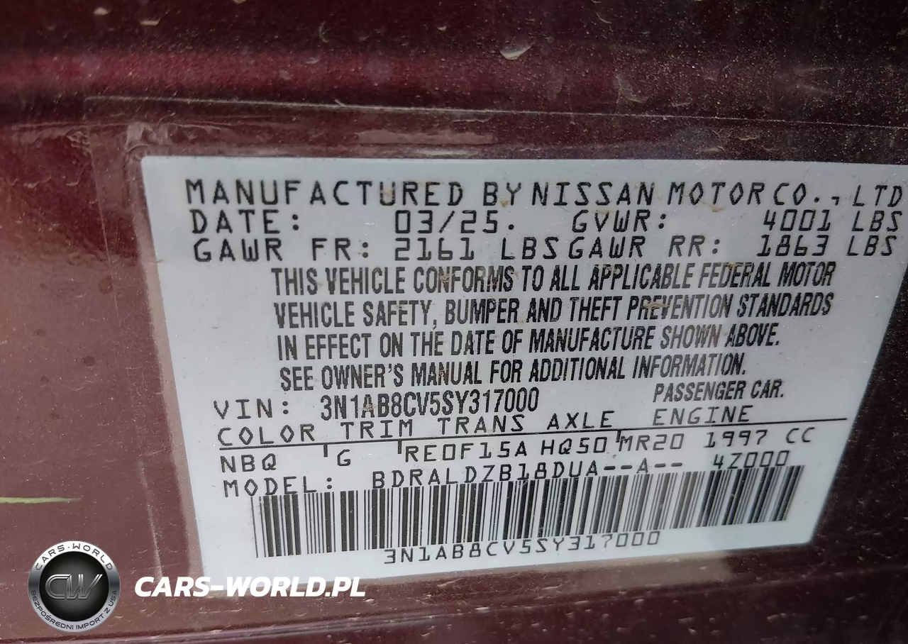 2025 Nissan Sentra Sv VIN:3N1AB8CV5SY317000 - 9