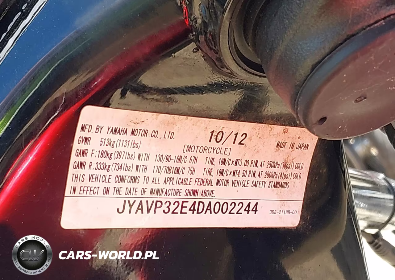 2013 Yamaha Xvs1300 Ct-Cfd VIN:JYAVP32E4DA002244 - 10