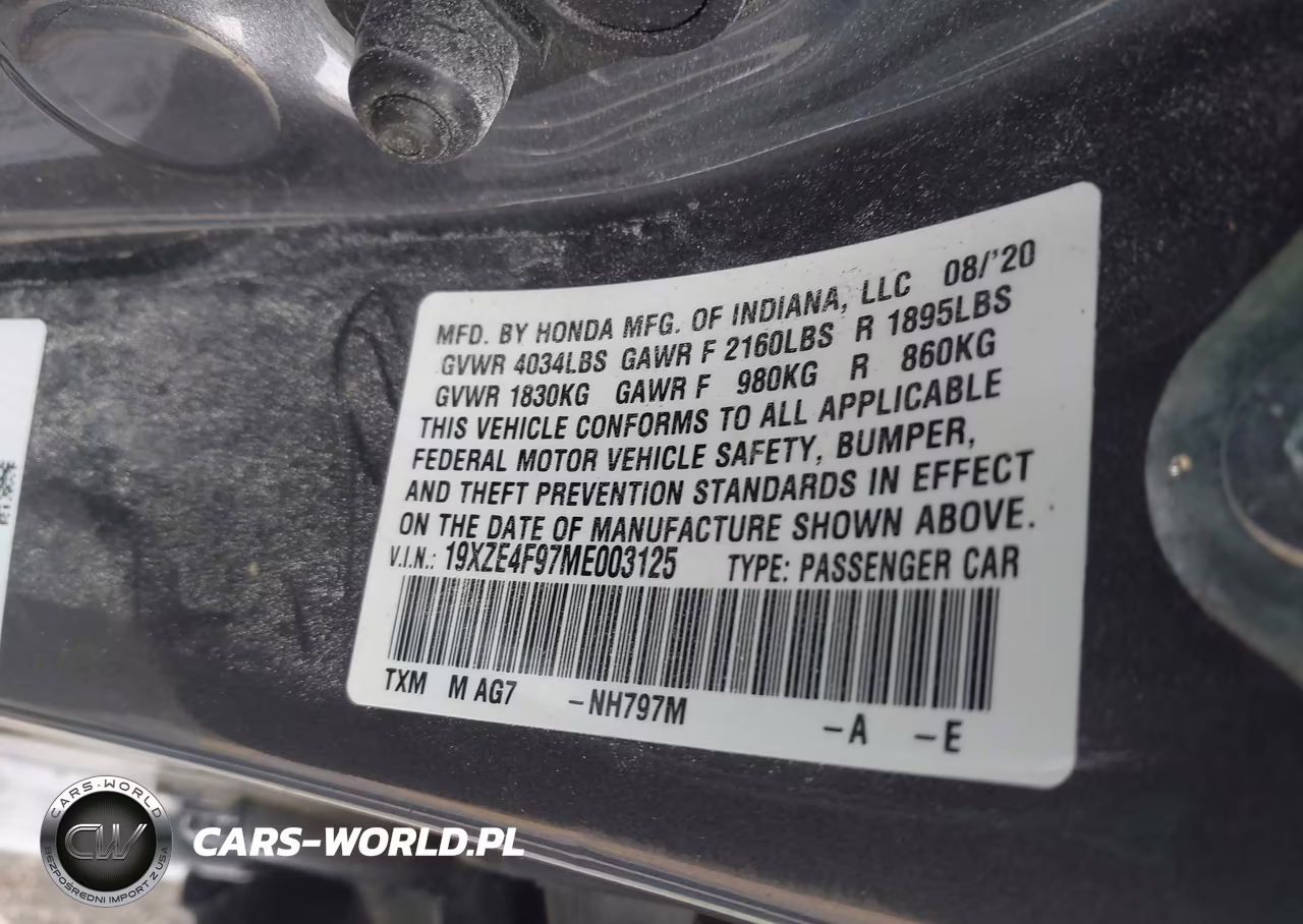 2021 Honda Insight Touring VIN:19XZE4F97ME003125 - 9
