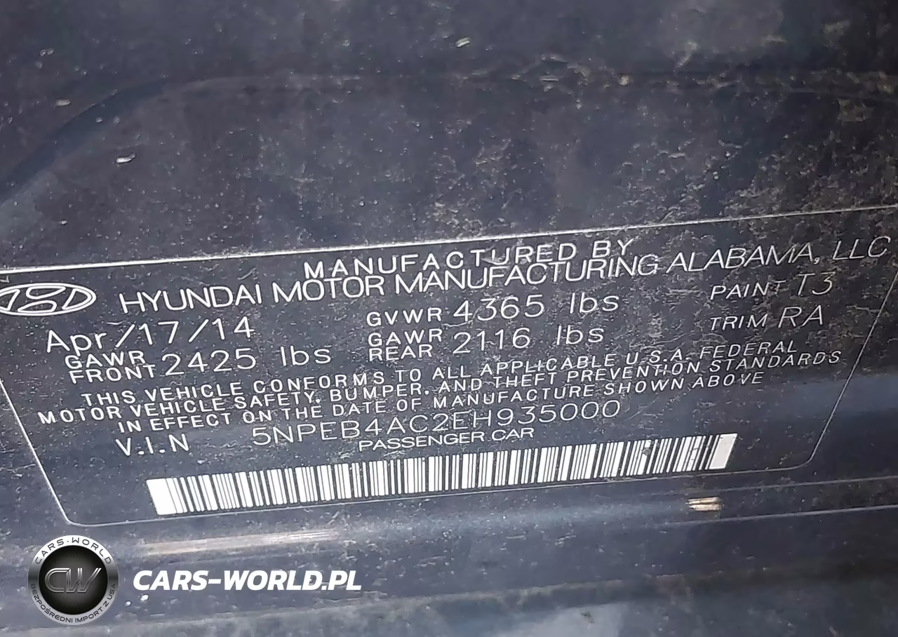 2014 Hyundai Sonata Gls VIN:5NPEB4AC2EH935000 - 9