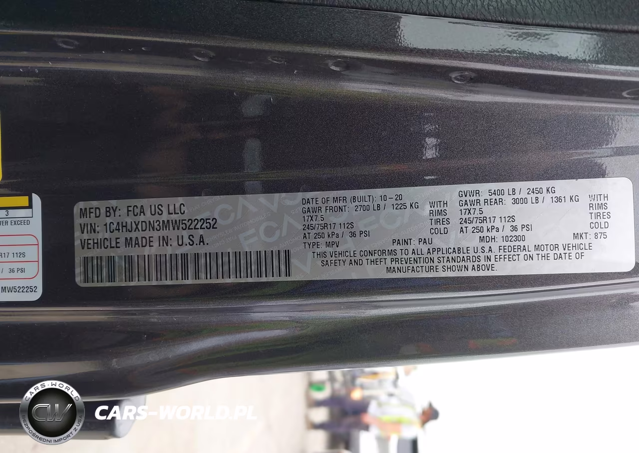 2021 Jeep Wrangler Unlimited Sport S 4X4 VIN:1C4HJXDN3MW522252 - 9