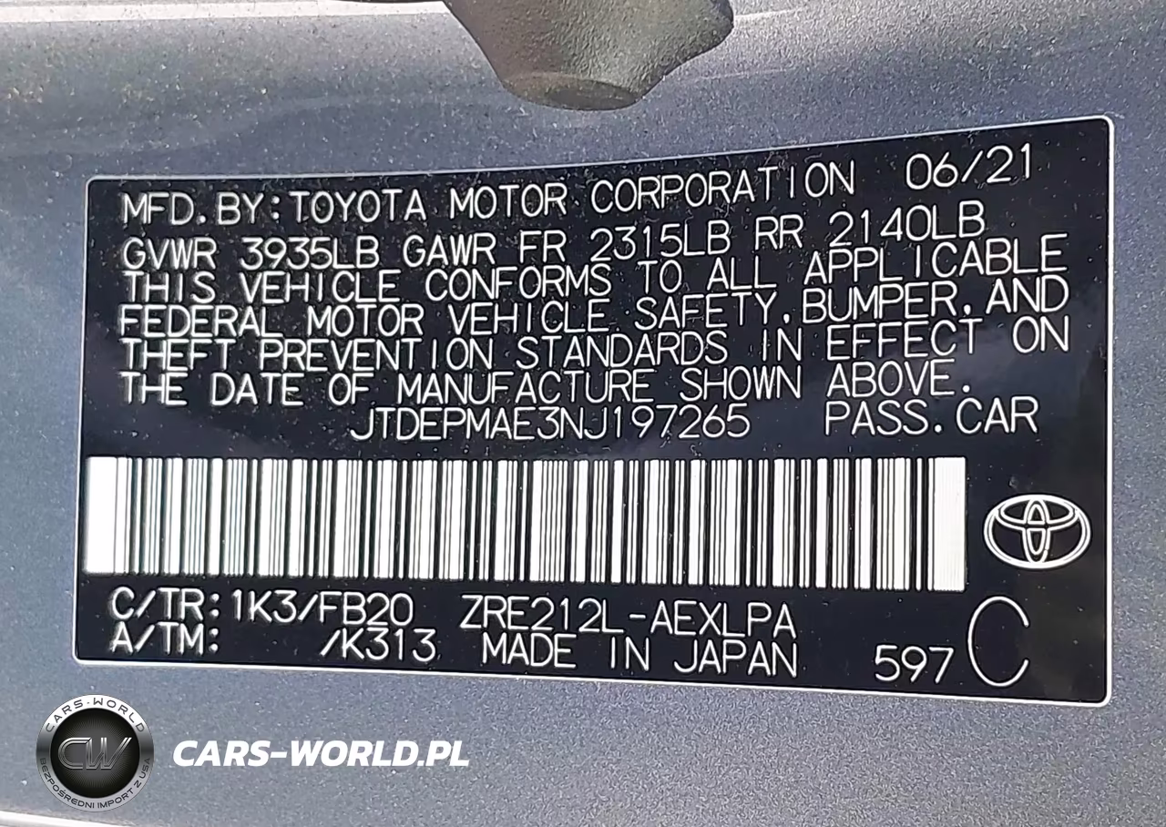 2022 Toyota Corolla Le VIN:JTDEPMAE3NJ197265 - 9