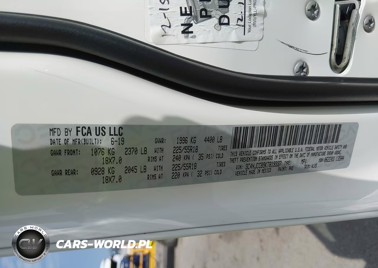 2019 Jeep Compass Limited Fwd VIN:3C4NJCCB9KT819337 - 9