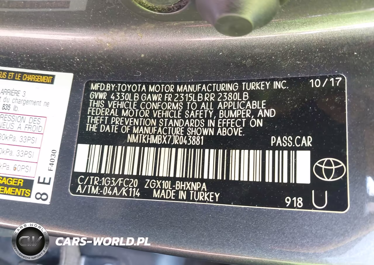 2018 Toyota C-Hr Xle Premium VIN:NMTKHMBX7JR043881 - 9