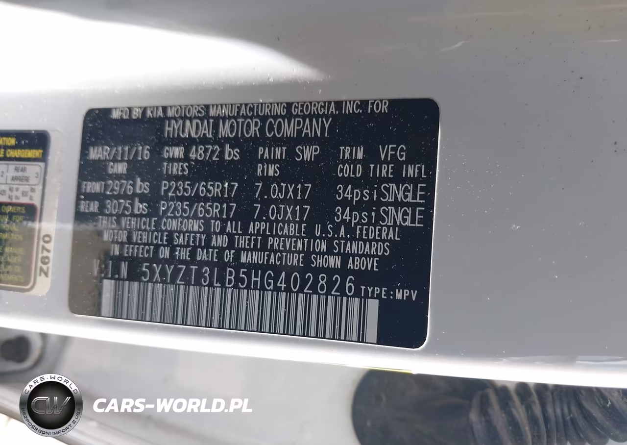 2017 Hyundai Santa Fe Sport 2.4L VIN:5XYZT3LB5HG402826 - 9