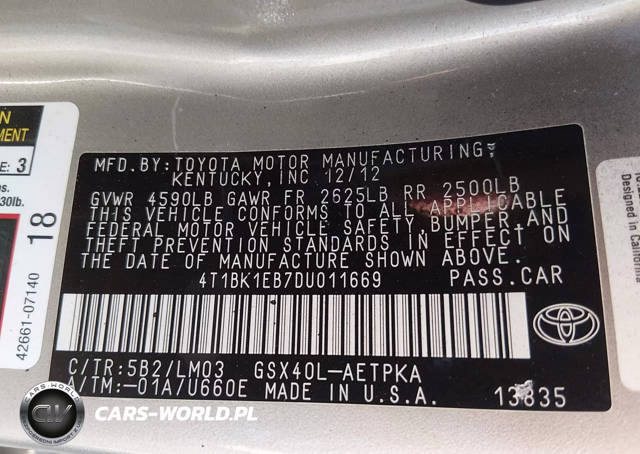 2013 Toyota Avalon Limited VIN:4T1BK1EB7DU011669 - 9