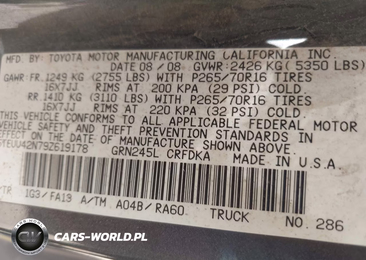 2009 Toyota Tacoma Base V6 VIN:5TEUU42N79Z619178 - 9