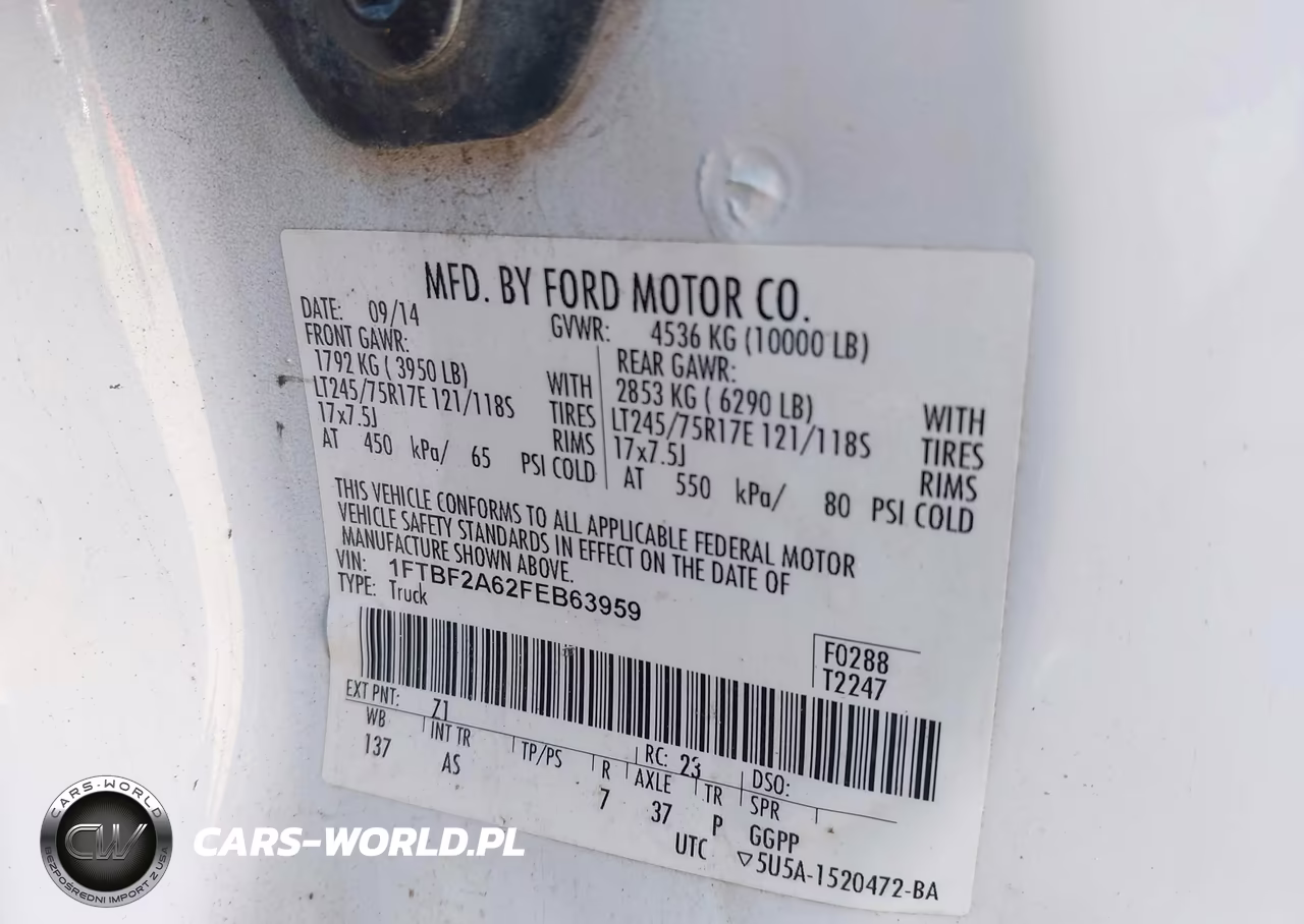 2015 Ford F-250 Xl VIN:1FTBF2A62FEB63959 - 9