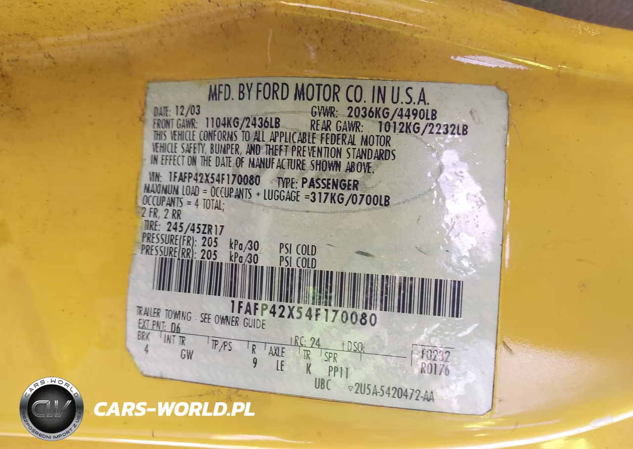 2004 Ford Mustang Gt VIN:1FAFP42X54F170080 - 9