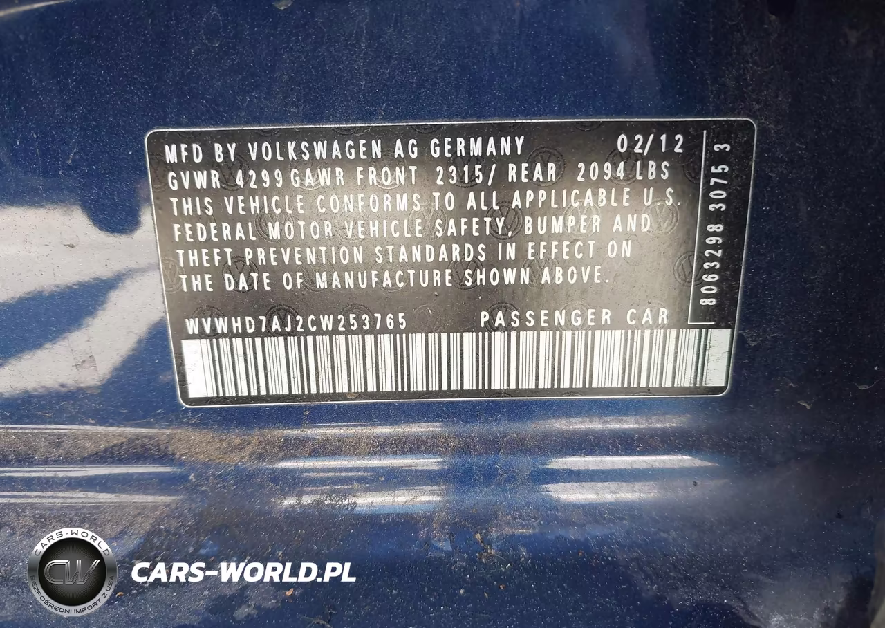 2012 Volkswagen Gti 4-Door VIN:WVWHD7AJ2CW253765 - 9